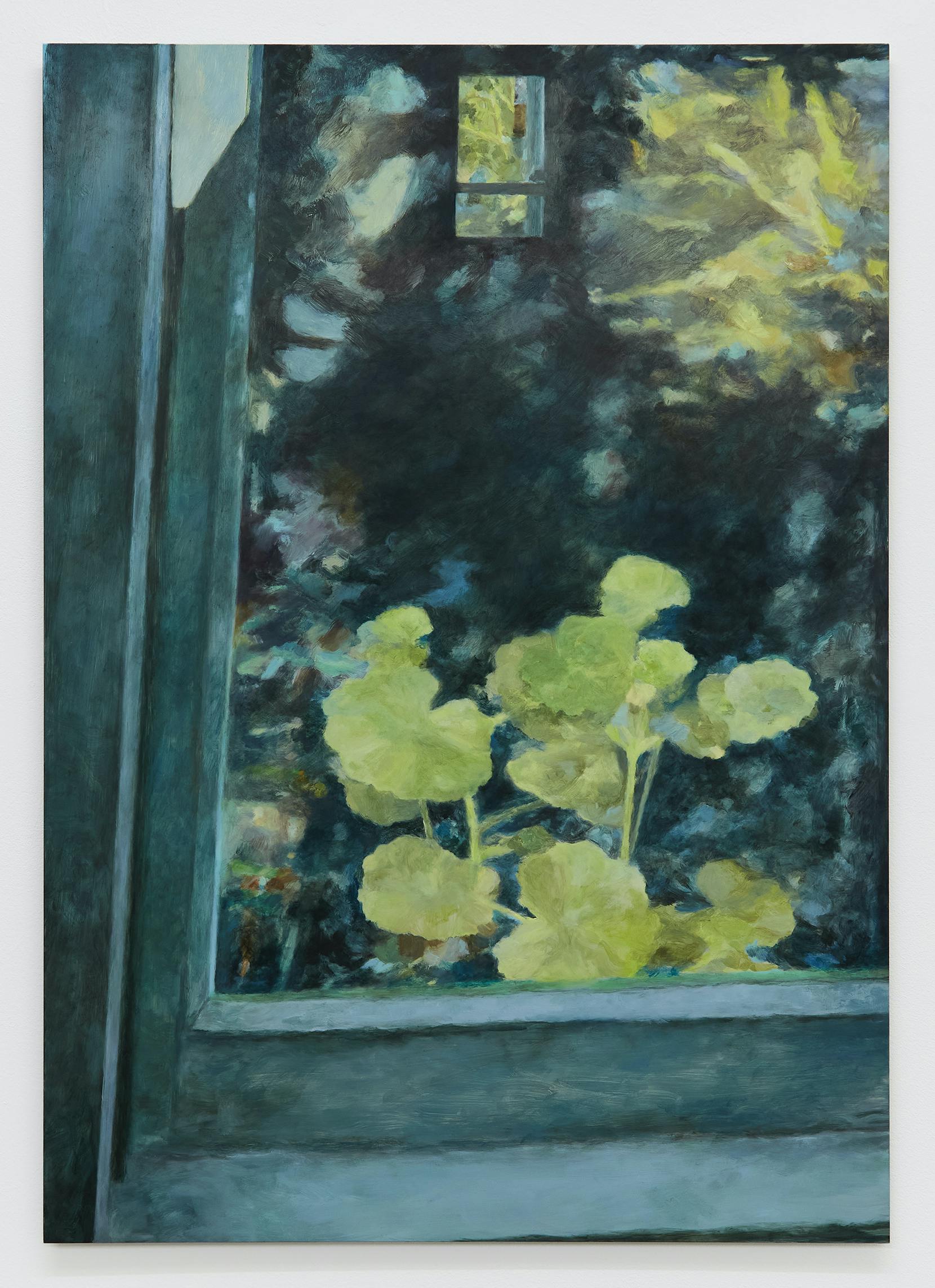 Two Windows, 2024. Oil on aluminium, 48 x 68cm