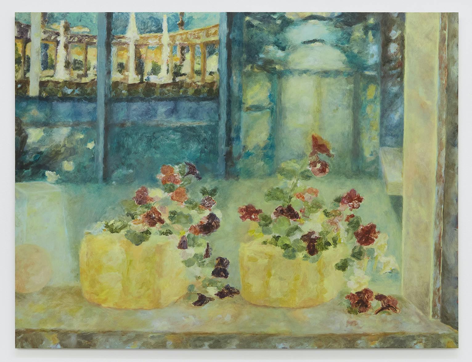 Foyer, 2024. Oil on aluminium, 91 x 69cm